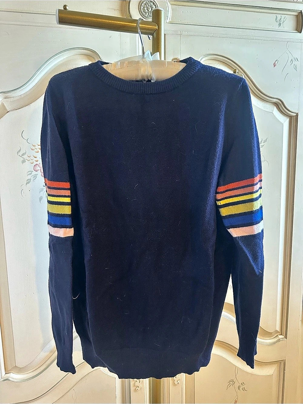 THML Navy Color Block Sleeve Sweater Size Medium